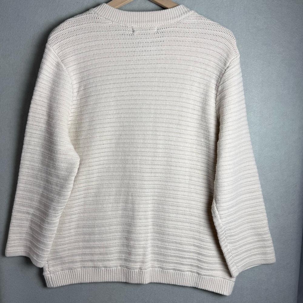 Sanctuary Women’s Pointelle Knitted Jacket Button Up Sweater in Oat size XXL - Picture 2 of 10